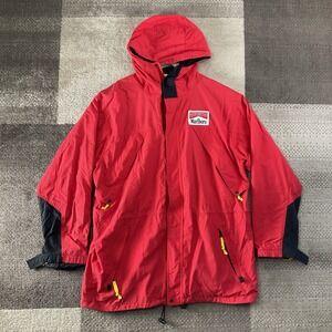 Vintage 90s Marlboro‎ Adventure Team Jacket Men's Large Red Hooded Parka Nylon